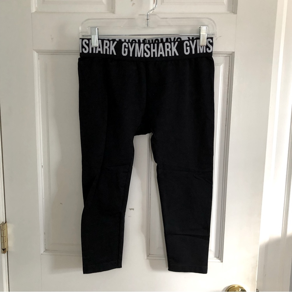 Gymshark Logo Waistband Black Capri Leggings